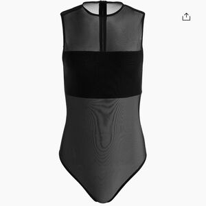 Alice+Olivia Bandeau Sleeveless Mesh Bodysuit